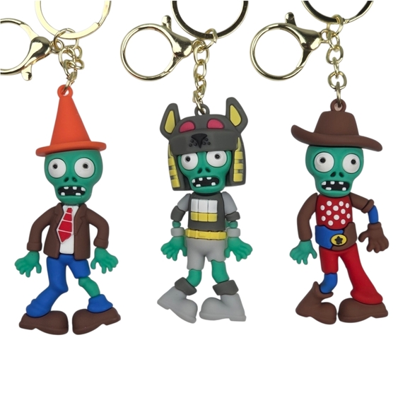 Plants Vs Zombies 3D Zombie Character Keychains Set of 3 - Picture 2 of 4